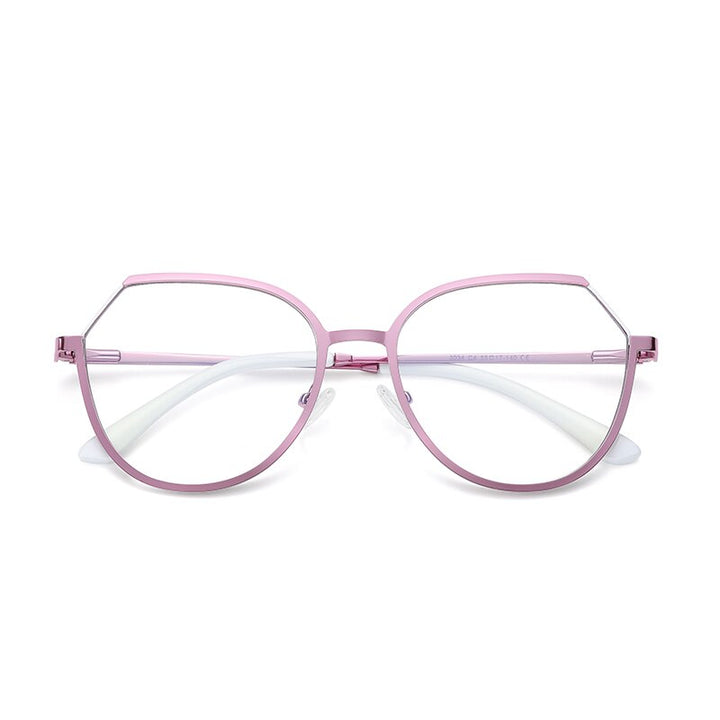 Hotony Women's Full Rim TR 90 Resin Round Alloy Frame Eyeglasses 3034 Full Rim Hotony C4