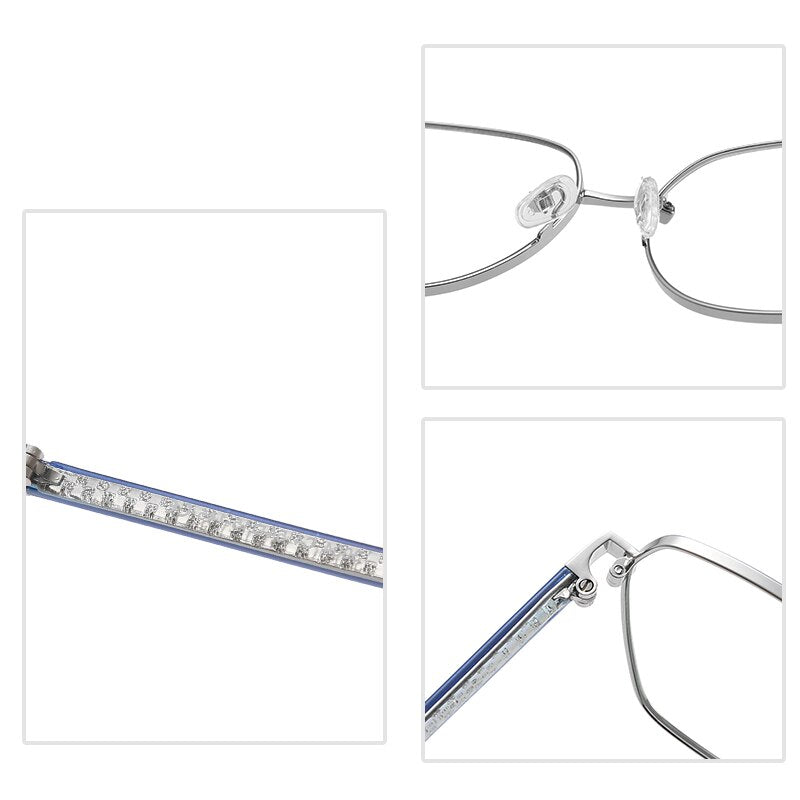 Hotochki Women's Full Rim Polygon TR-90 Resin Alloy Frame Eyeglasses 3004 Full Rim Hotochki