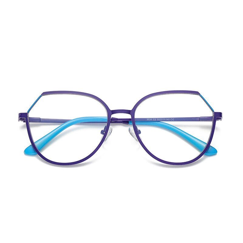 Hotony Women's Full Rim TR 90 Resin Round Alloy Frame Eyeglasses 3034 Full Rim Hotony C2