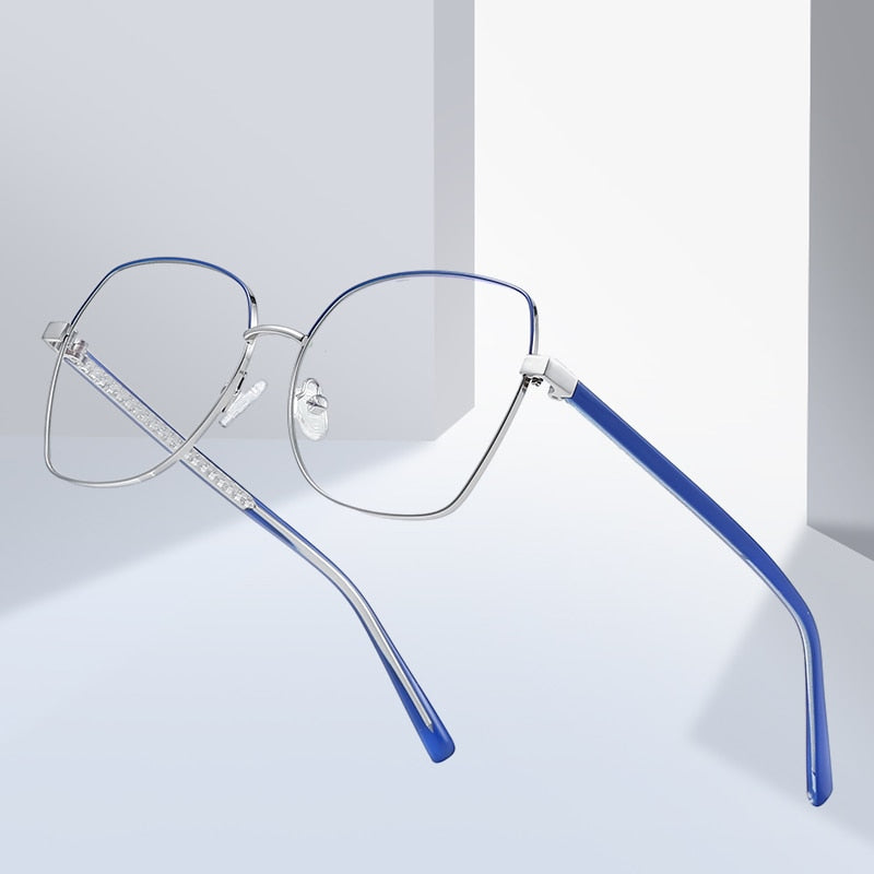 Hotochki Women's Full Rim Polygon TR-90 Resin Alloy Frame Eyeglasses 3004 Full Rim Hotochki