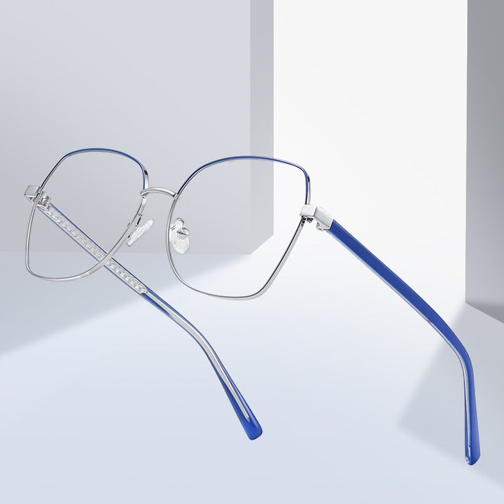 Hotochki Women's Full Rim Polygon TR-90 Resin Alloy Frame Eyeglasses 3004 Full Rim Hotochki
