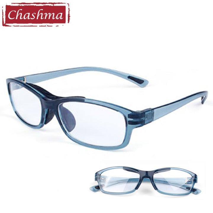 Chashma Ottica Unisex Full Rim Square Tr 90 Titanim Sport Goggle Eyeglasses 010 Full Rim Chashma Ottica Gray Black