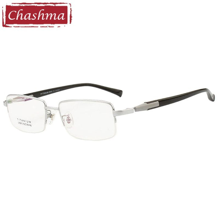 Chashma Ottica Men's Semi Rim Rectangle Square Titanium Eyeglasses Lr9910 Semi Rim Chashma Ottica
