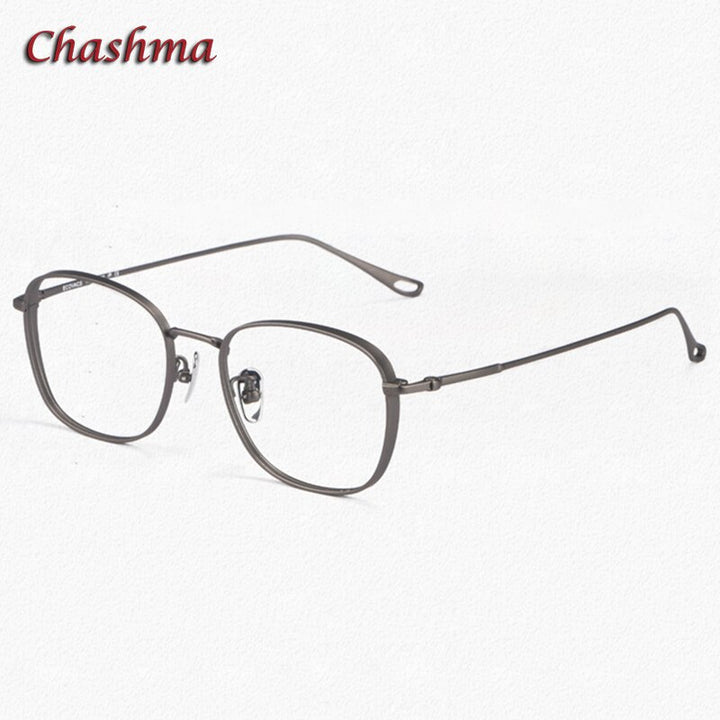 Chashma Ochki Unisex Full Rim Square Oval Titanium Eyeglasses  1851 Full Rim Chashma Ochki Gray