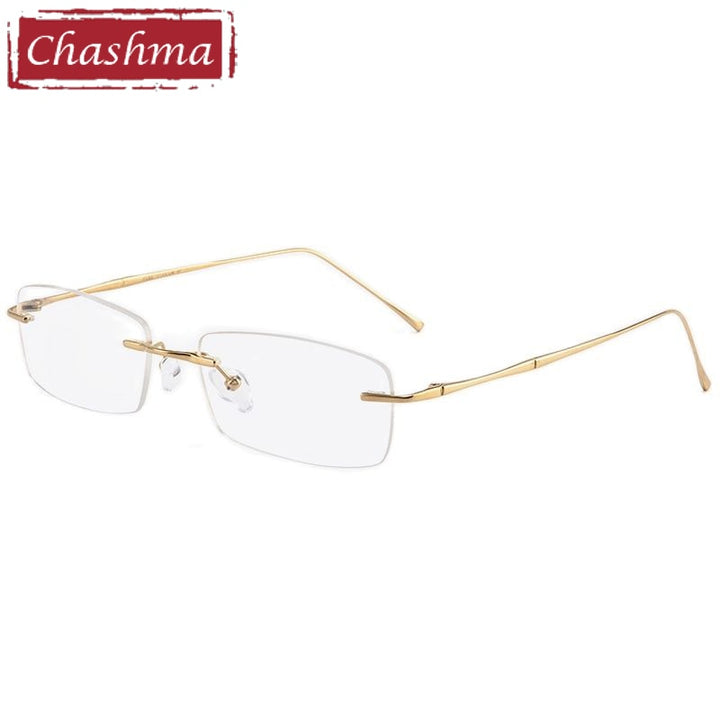 Chashma Ottica Unisex Rimless Rectangle Titanium Eyeglasses 632 Rimless Chashma Ottica