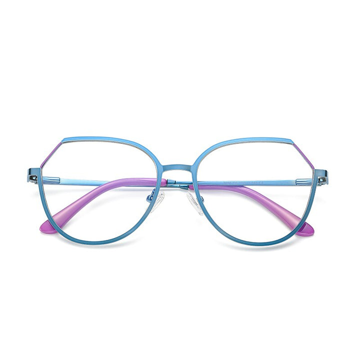 Hotony Women's Full Rim TR 90 Resin Round Alloy Frame Eyeglasses 3034 Full Rim Hotony C5