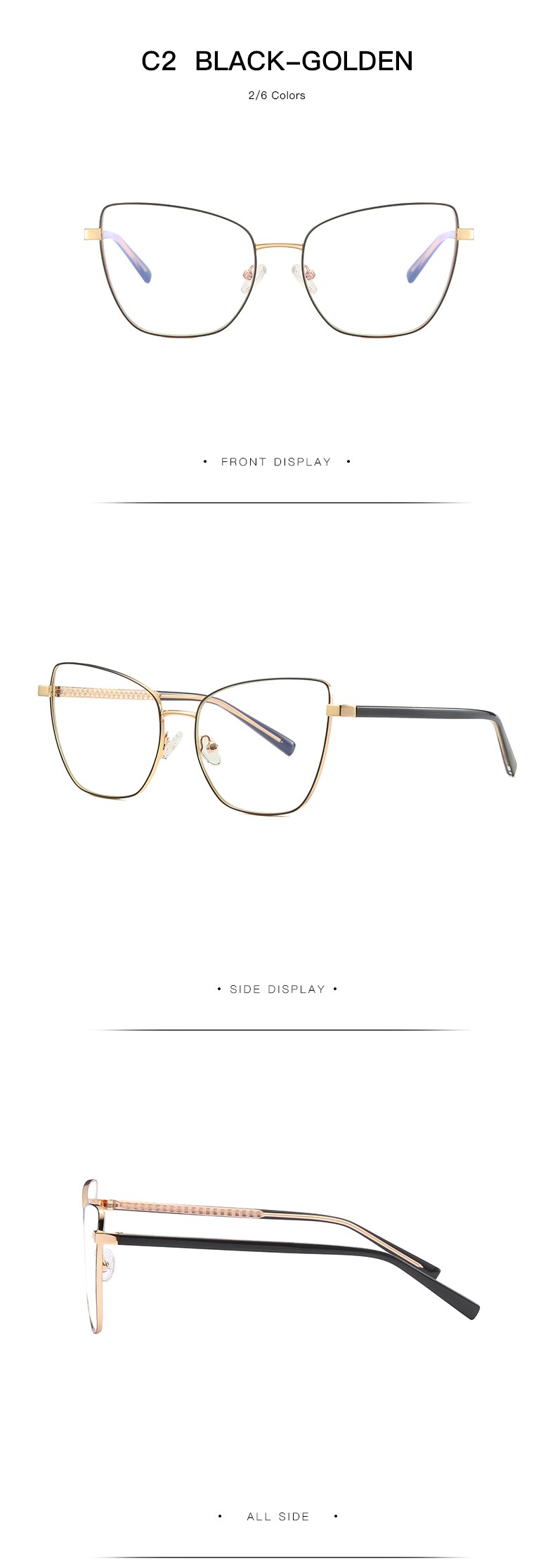 Hotochki Women's Full Rim Cat Eye Alloy Frame Eyeglasses 3003 Full Rim Hotochki