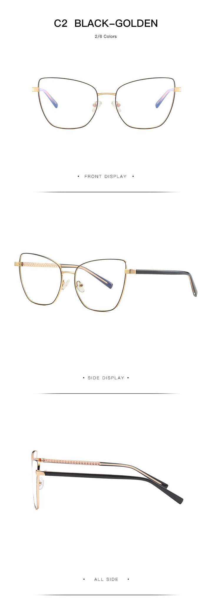 Hotochki Women's Full Rim Cat Eye Alloy Frame Eyeglasses 3003 Full Rim Hotochki