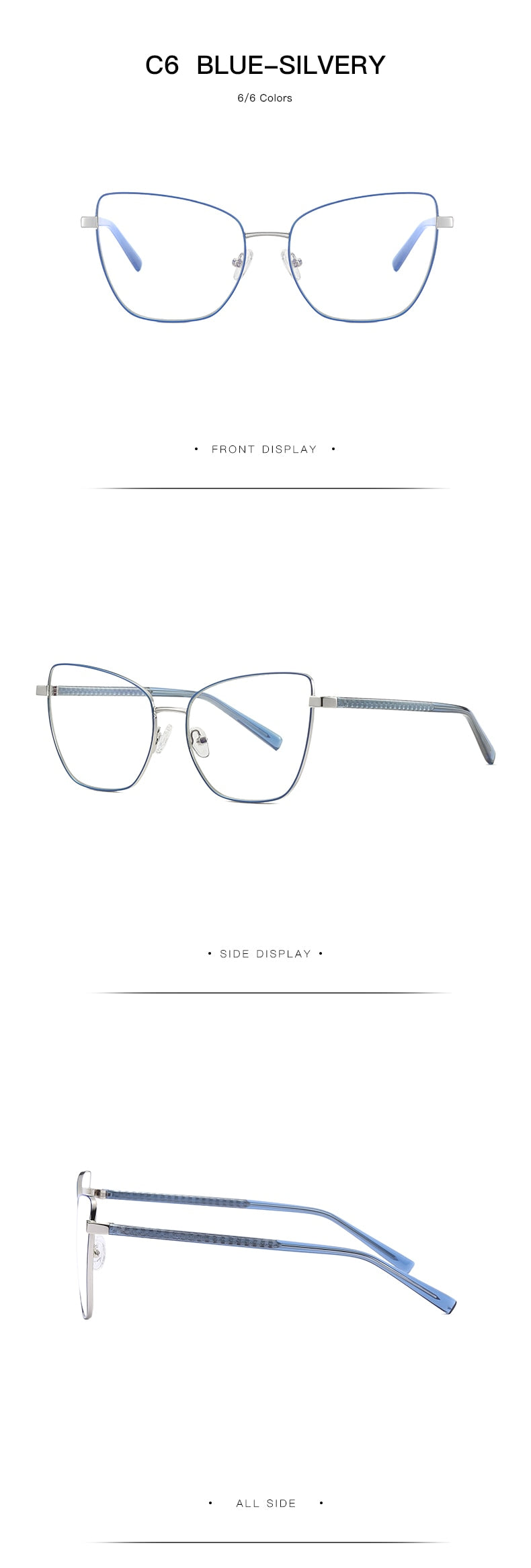Hotochki Women's Full Rim Cat Eye Alloy Frame Eyeglasses 3003 Full Rim Hotochki