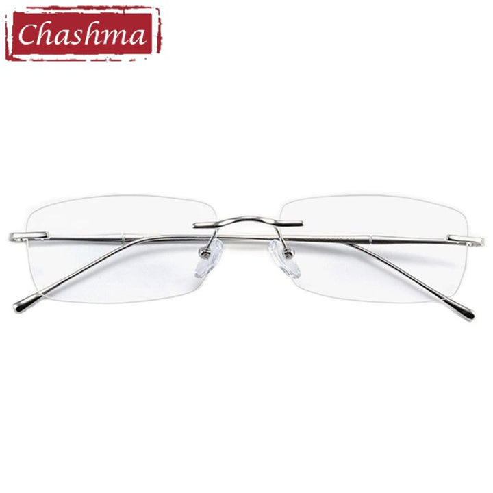 Chashma Ottica Unisex Rimless Rectangle Titanium Eyeglasses 632 Rimless Chashma Ottica