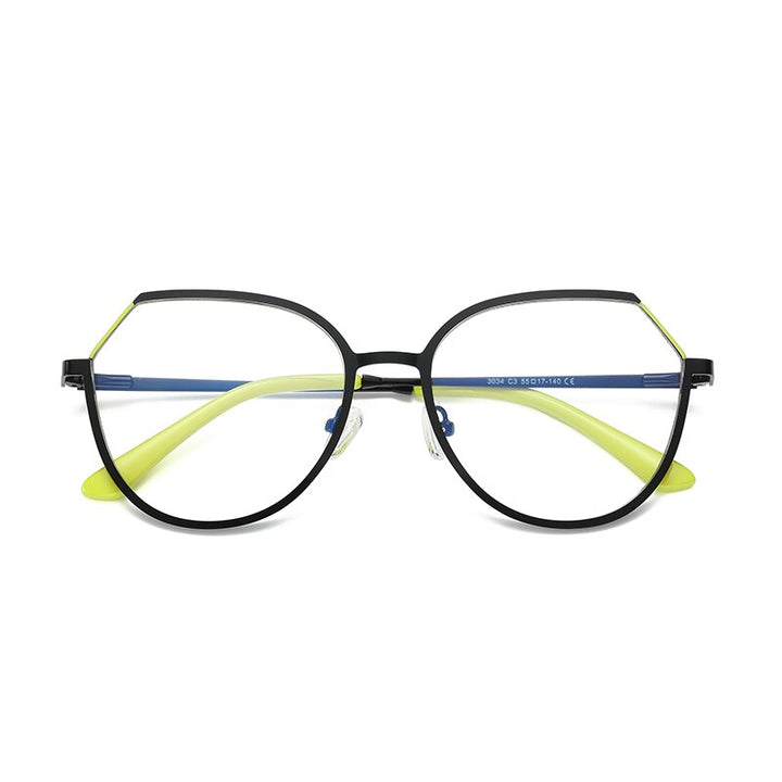Hotony Women's Full Rim TR 90 Resin Round Alloy Frame Eyeglasses 3034 Full Rim Hotony C3