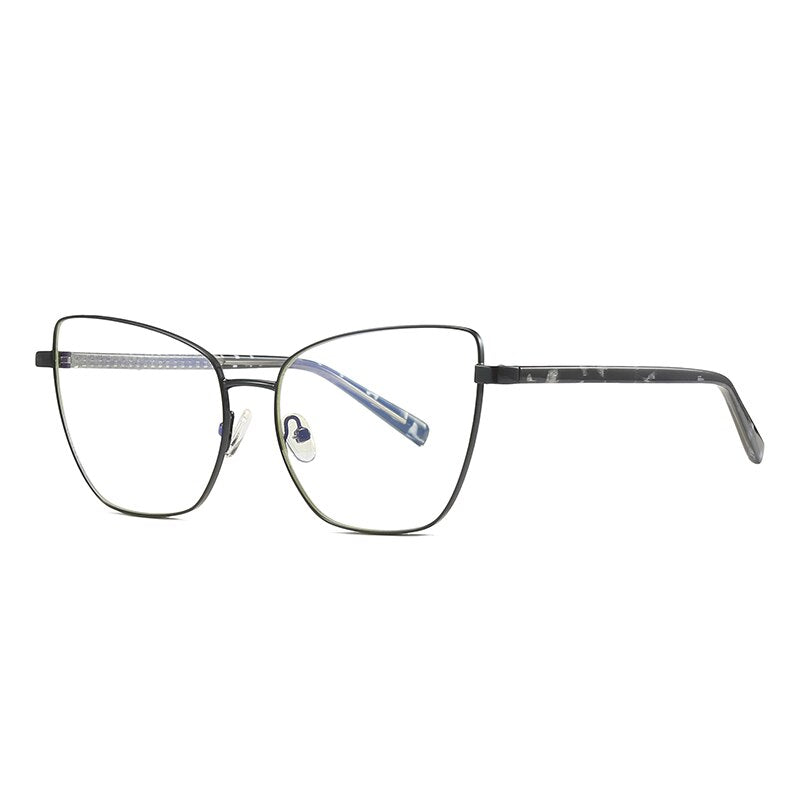 Hotochki Women's Full Rim Cat Eye Alloy Frame Eyeglasses 3003 Full Rim Hotochki black