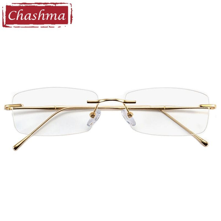 Chashma Ottica Unisex Rimless Rectangle Titanium Eyeglasses 632 Rimless Chashma Ottica