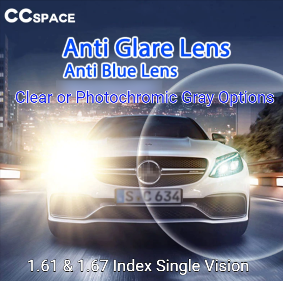 CCSpace Single Vision Anti Glare Anti Reflective Driving Lenses Clear Lenses CCSpace Lenses