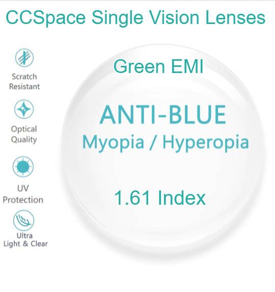 CCSpace Clear Aspheric Single Vision Anti Blue Light Lenses Lenses CCSpace Lenses 1.61