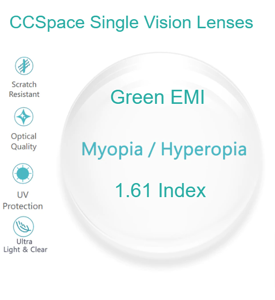CCSpace Clear Aspheric Single Vision Lenses Lenses CCSpace Lenses 1.61