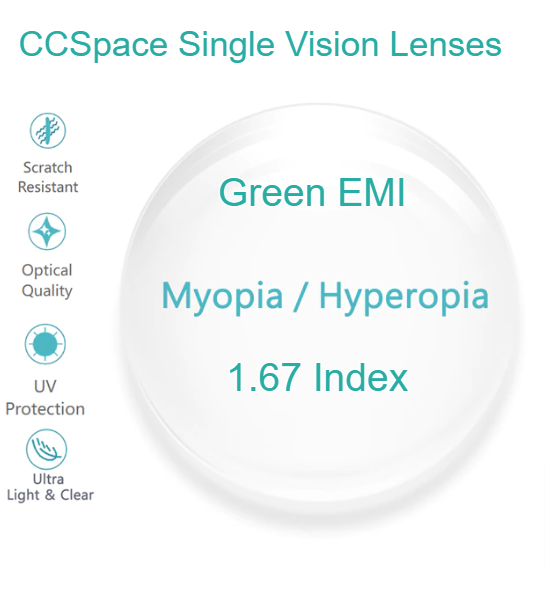 CCSpace Clear Aspheric Single Vision Lenses Lenses CCSpace Lenses 1.67