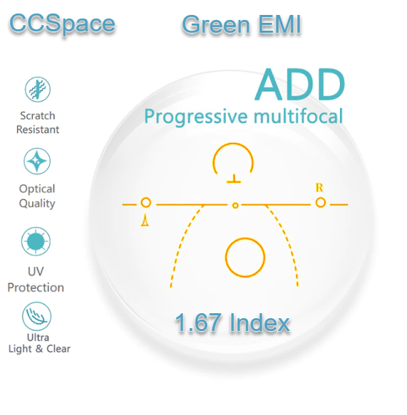 CCSpace Clear Progressive Multifocal Lenses Lenses CCSpace Lenses 1.67