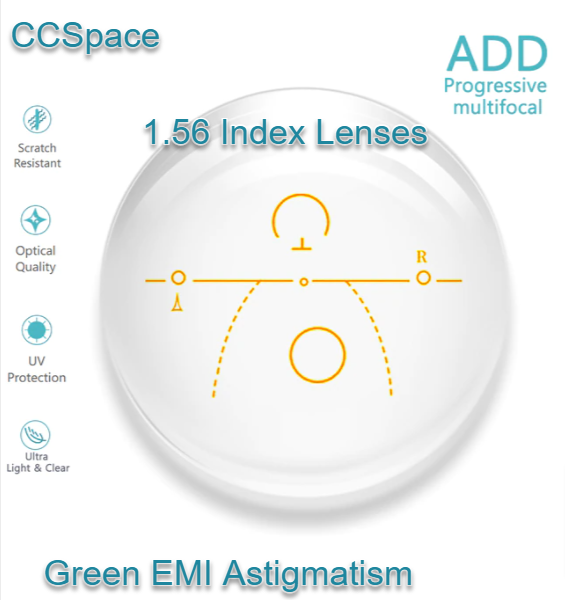 CCSpace Clear Progressive Multifocal Astigmatism Lenses Lenses CCSpace Lenses 1.56