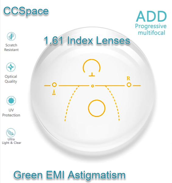 CCSpace Clear Progressive Multifocal Astigmatism Lenses Lenses CCSpace Lenses 1.61