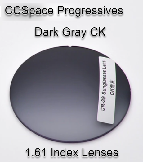 CCSpace Aspheric Progressive Vision Dyed CR-39 Lenses Lenses CCSpace Lenses 1.61 Dark Gray CK