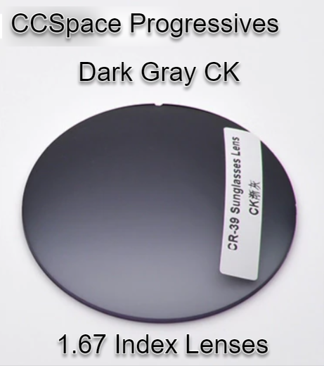 CCSpace Aspheric Progressive Vision Dyed CR-39 Lenses Lenses CCSpace Lenses 1.67 Dark Gray CK