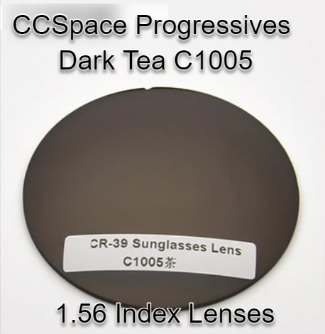 CCSpace Aspheric Progressive Vision Dyed CR-39 Lenses Lenses CCSpace Lenses 1.56 Dark Tea C1005