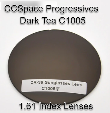 CCSpace Aspheric Progressive Vision Dyed CR-39 Lenses Lenses CCSpace Lenses 1.61 Dark Tea C1005