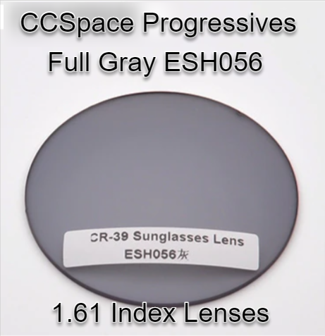 CCSpace Aspheric Progressive Vision Dyed CR-39 Lenses Lenses CCSpace Lenses 1.61 Full Gray ESH056