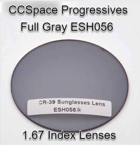 CCSpace Aspheric Progressive Vision Dyed CR-39 Lenses Lenses CCSpace Lenses 1.67 Full Gray ESH056