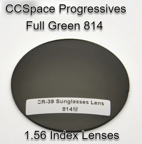 CCSpace Aspheric Progressive Vision Dyed CR-39 Lenses Lenses CCSpace Lenses 1.56 Full Green 814