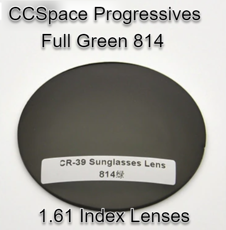 CCSpace Aspheric Progressive Vision Dyed CR-39 Lenses Lenses CCSpace Lenses 1.61 Full Green 814
