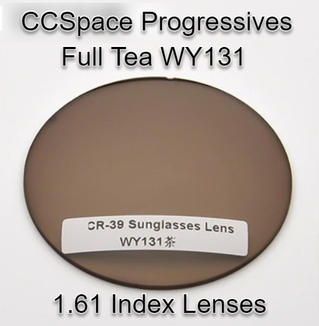 CCSpace Aspheric Progressive Vision Dyed CR-39 Lenses Lenses CCSpace Lenses 1.61 Full Tea WY131
