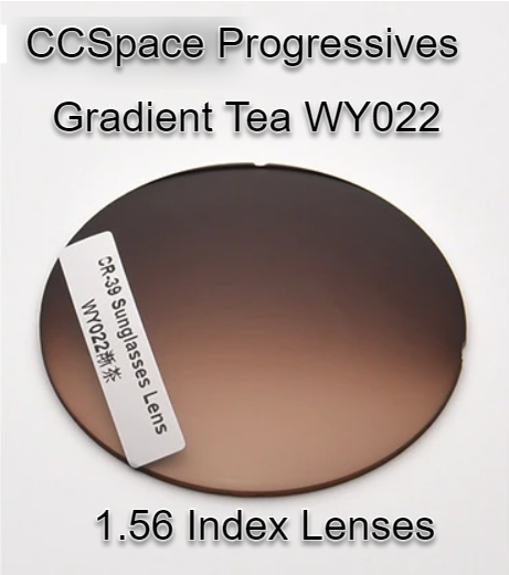 CCSpace Aspheric Progressive Vision Dyed CR-39 Lenses Lenses CCSpace Lenses 1.56 Gradient Tea WY022
