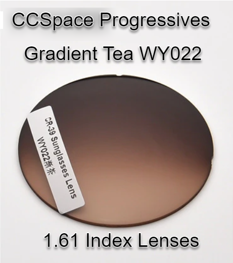 CCSpace Aspheric Progressive Vision Dyed CR-39 Lenses Lenses CCSpace Lenses 1.61 Gradient Tea WY022