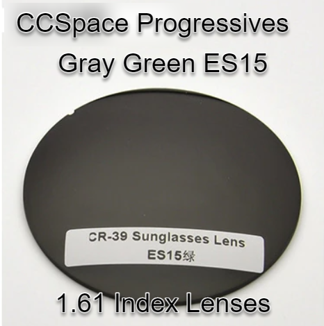 CCSpace Aspheric Progressive Vision Dyed CR-39 Lenses Lenses CCSpace Lenses 1.61 Gray Green ES15