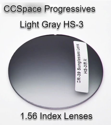 CCSpace Aspheric Progressive Vision Dyed CR-39 Lenses Lenses CCSpace Lenses 1.56 Light Gray HS-3