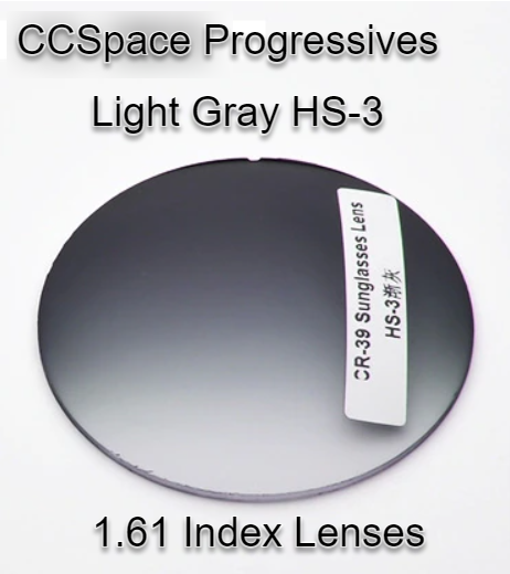 CCSpace Aspheric Progressive Vision Dyed CR-39 Lenses Lenses CCSpace Lenses 1.61 Light Gray HS-3