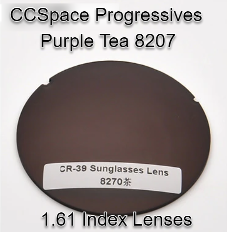 CCSpace Aspheric Progressive Vision Dyed CR-39 Lenses Lenses CCSpace Lenses 1.61 Purple Tea 8207