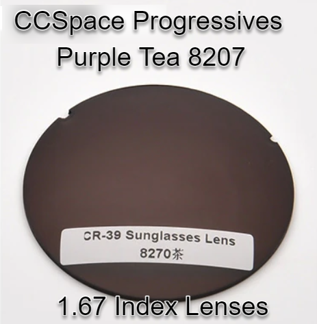 CCSpace Aspheric Progressive Vision Dyed CR-39 Lenses Lenses CCSpace Lenses 1.67 Purple Tea 8207