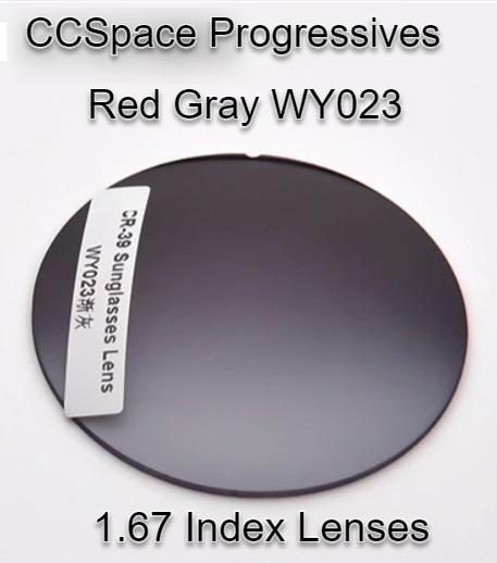 CCSpace Aspheric Progressive Vision Dyed CR-39 Lenses Lenses CCSpace Lenses 1.67 Red Gray WY023