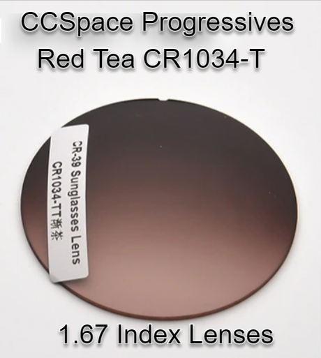 CCSpace Aspheric Progressive Vision Dyed CR-39 Lenses Lenses CCSpace Lenses 1.67 Red Tea CR1034-T