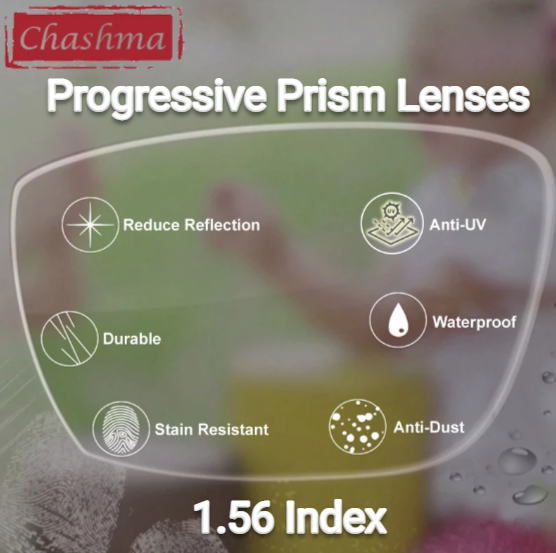 Chashma Clear Wide Field Progressive Prism Lenses Lenses Chashma Lenses 1.56 Index 1 Prism 1 Lens