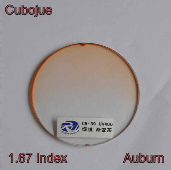 Cubojue Single Vision Gradient Tint Lenses Lenses Cubojue Lenses 1.67 Auburn