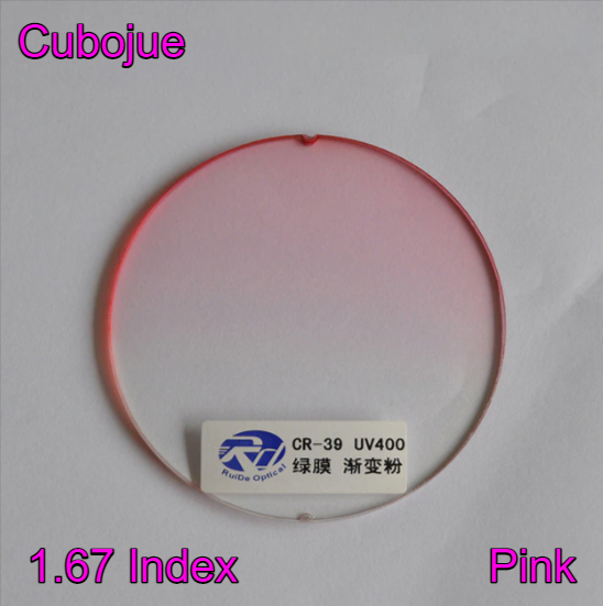 Cubojue Single Vision Gradient Tint Lenses Lenses Cubojue Lenses 1.67 Pink