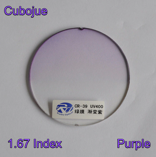 Cubojue Single Vision Gradient Tint Lenses Lenses Cubojue Lenses 1.67 Purple