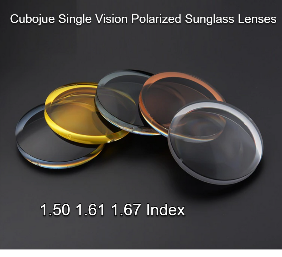 Cubojue Single Vision Polycarbonate Polarized Sunglass Lenses Lenses Cubojue Lenses   