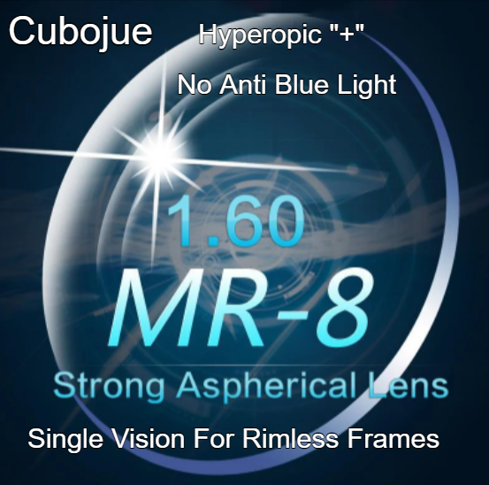 Cubojue Polycarbonate 1.61 Index MR-8 Clear Lenses Lenses Cubojue Lenses Hyperopic No Anti Blue