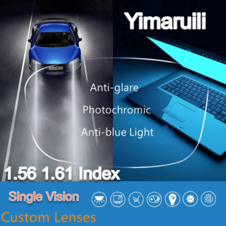 Yimaruili Photochromic Gray Single Vision Anti Blue Driving Lenses Lenses Yimaruili Lenses
