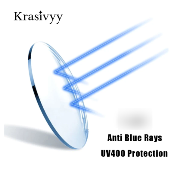 Krasivyy Single Vision 1.61 Index MR-8 Clear Anti Blue Light Lenses Lenses Krasivyy Lenses Myopic  